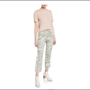 MOTHER The Shaker Chop Crop Frayed Hem Camo Pants